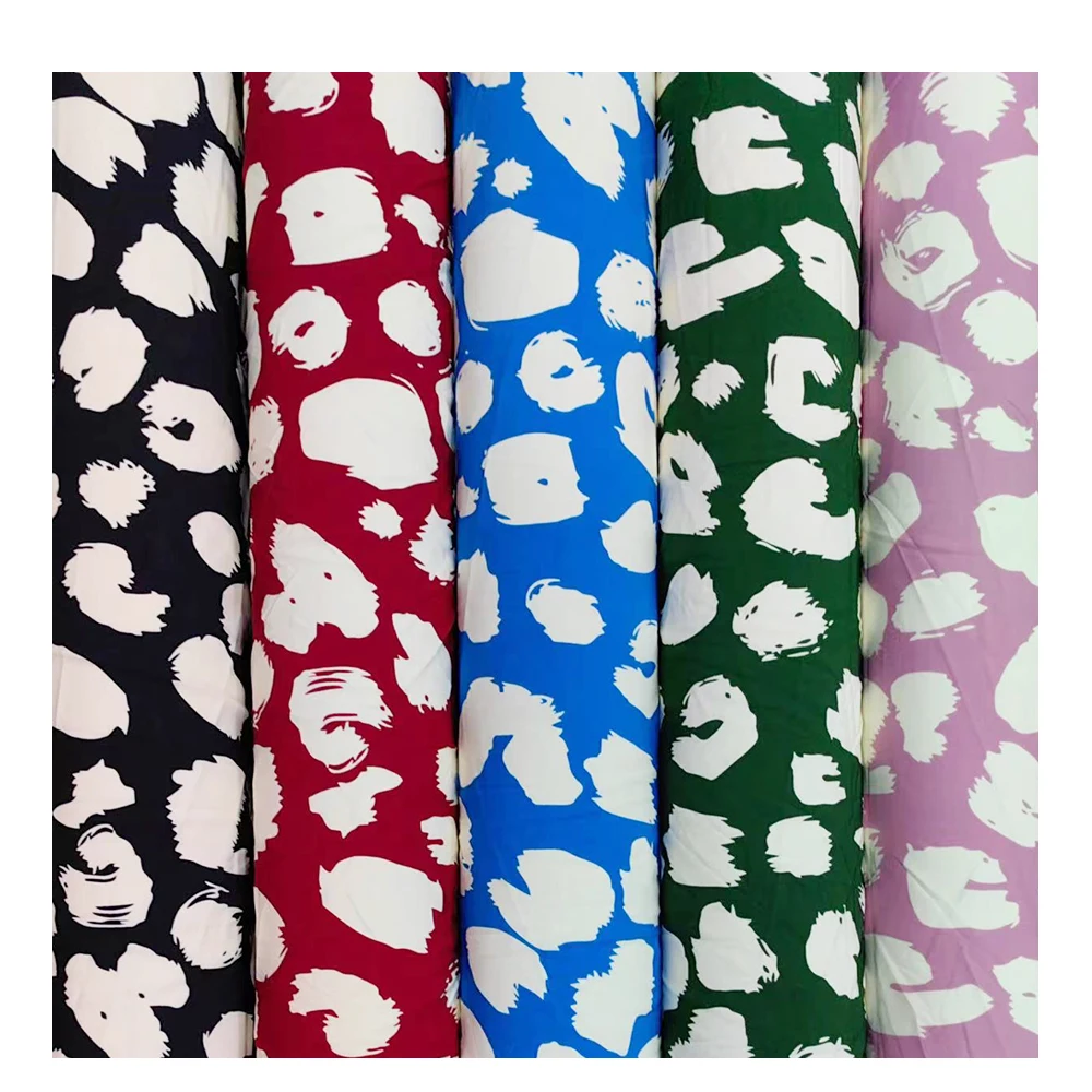 Way Stretch Spandex Polyester Elastane Floral Print Fabric Woven100D  120gsm Four Way Stretch Print Fabric for Dress