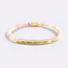 4mm rose quartz + gold elbow bracelet