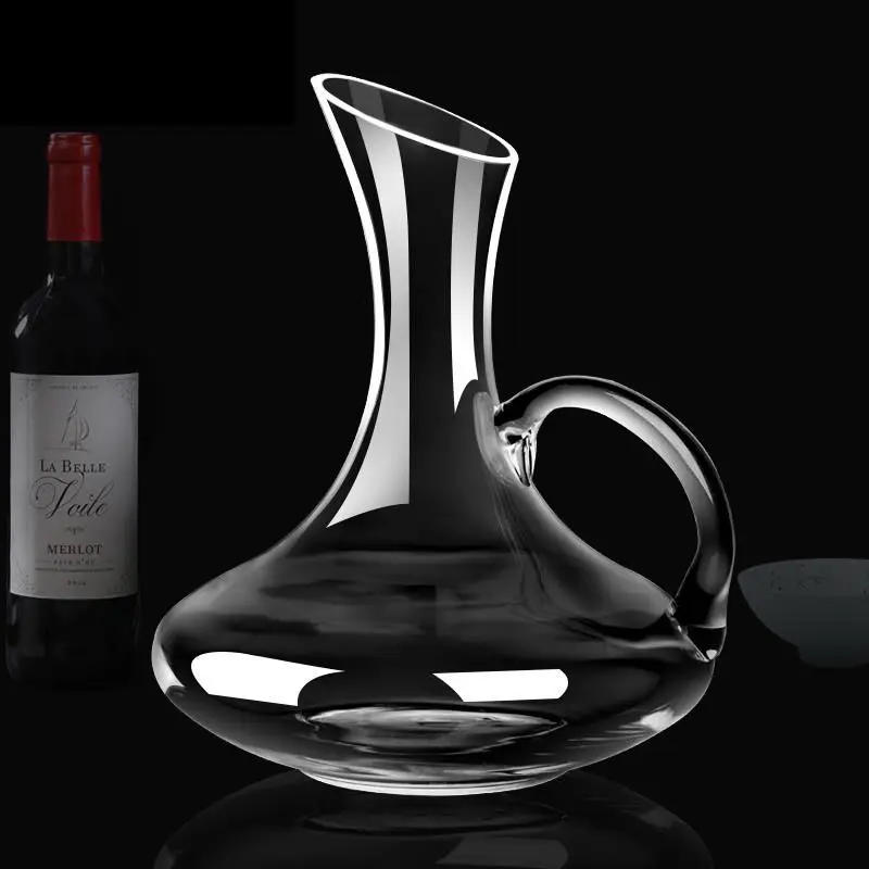 9.4inch Wine Decanter Glass Bevel Rim Crystal Glass Red Wine