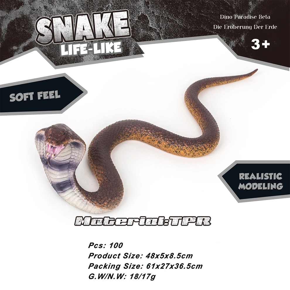 Eco-friendly TPR Snake Toys Lifelike Wild Reptile Models