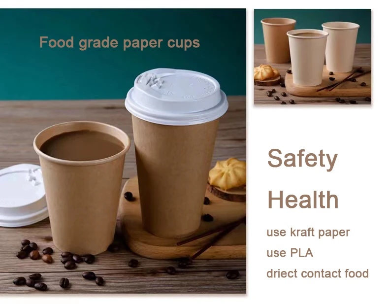 Henglv 8oz 12oz Biodegradable Paper Cup For Custom Printing Disposable