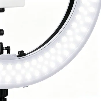 For 18" SMD LED Ring Light Kit Aluminum Alloy 78.7-inch Light Support Hot Shoe Phone Holder for Photo/Video (No Carrying Bag) detail image