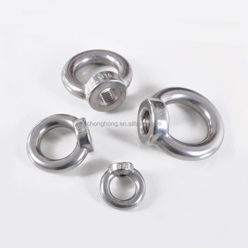 Din582 Lifting Eye Nut M8 M10 M24 Stainless Steel Eye Nut Ss304 Ss3116