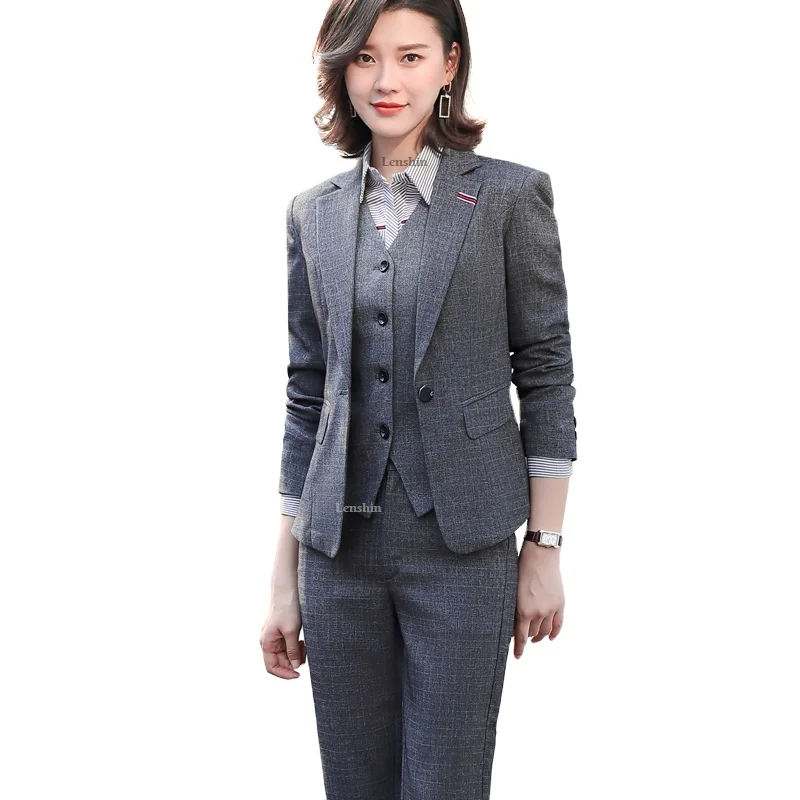  Women's Suit 3 Piece Office Lady Suit Set Pant Suits