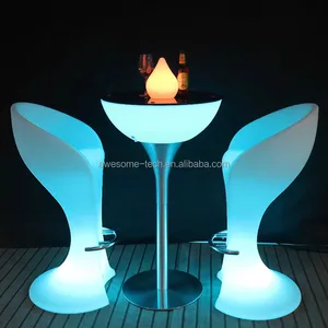 Factory Price Plastic Glowing Restaurant Led Bar Table for Outdoor
