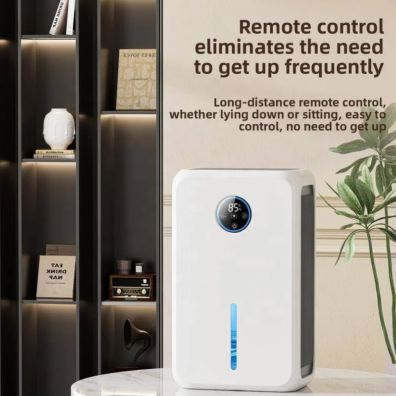 Compact Desktop Dehumidifier with Smart Touch Controls Blue Ambient Light Efficient Moisture Removal for Bedroom Office 4