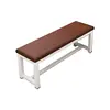 White steel frame with brown upholstery [Upgraded Version]