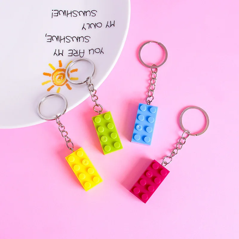Cute Love Heart Brick Keychain Square Keychain For Couples Friendship