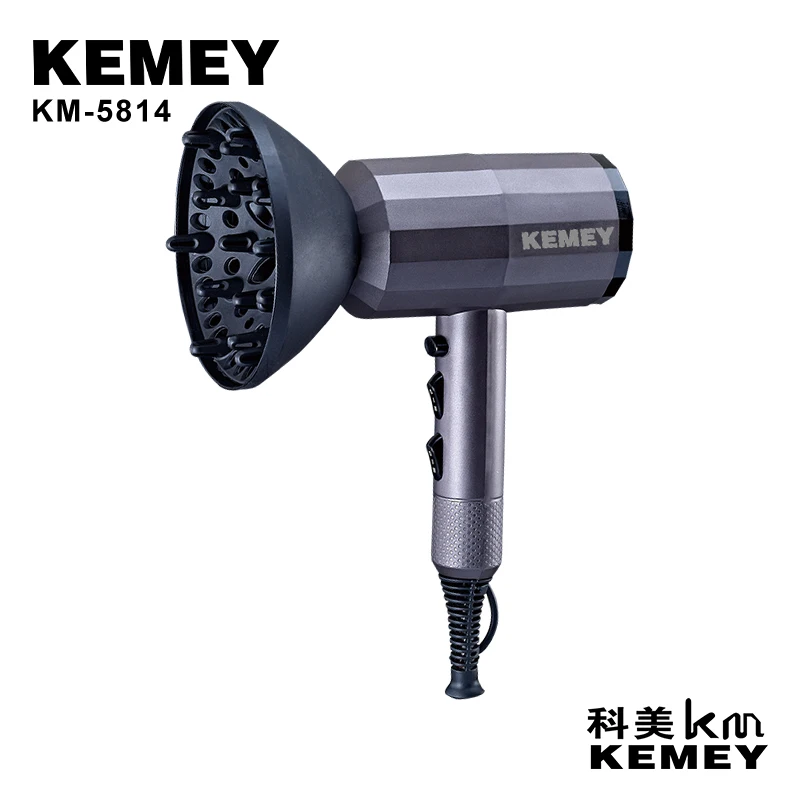 KM-5814 مجفف الشعر الأيوني السالب 2 في 2 سريع الجفاف