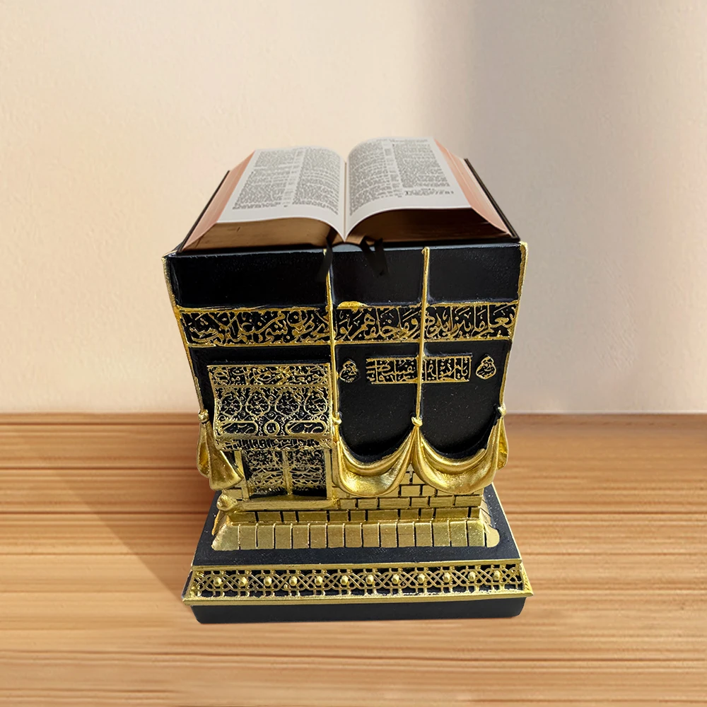 Wholesale Islamic Resin KAABA Sculpture Ramadan Eid Gifts Muslim Home Decoration Religious Table Ornament