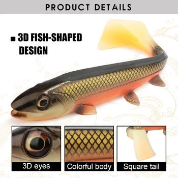 Spinpoler Fishing Lure 14cm/18cm Swimbait Square Tail Soft Shad Artificial Bait Pike Perch Catfish Wobbler Big Game Tackle – Soft Lure – view 4