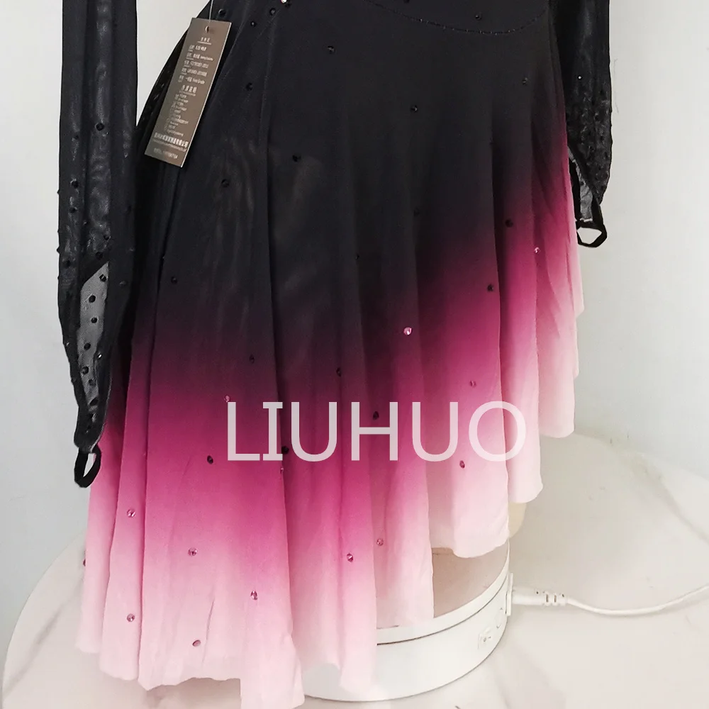 black and pink figure skating dress IceDress Figure Skating Dress - Thermal