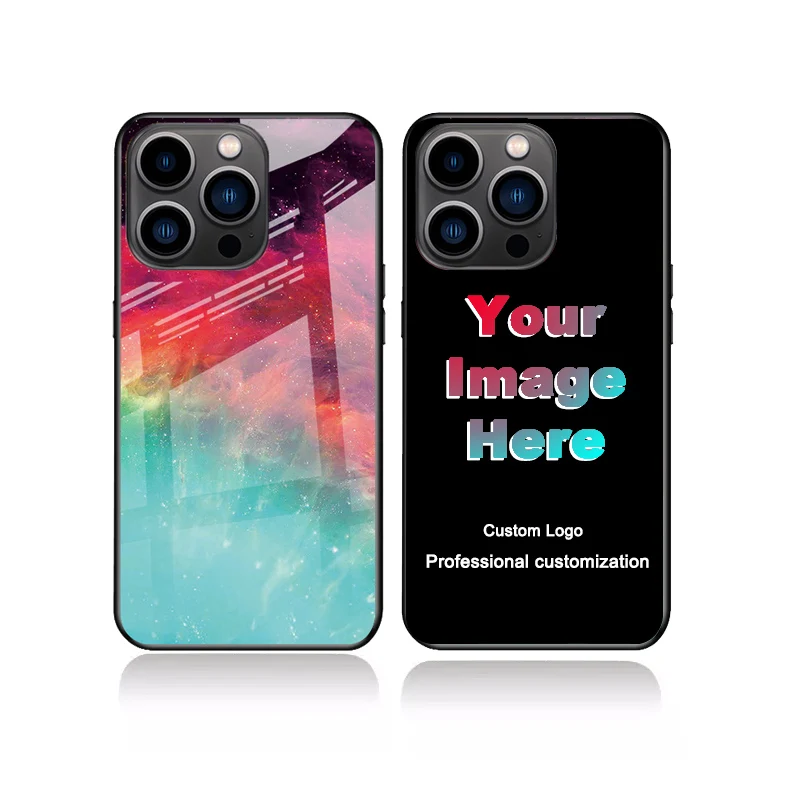 2022 New Style Custom Tempered Glass Phone Case For Iphone 14 13 Pro