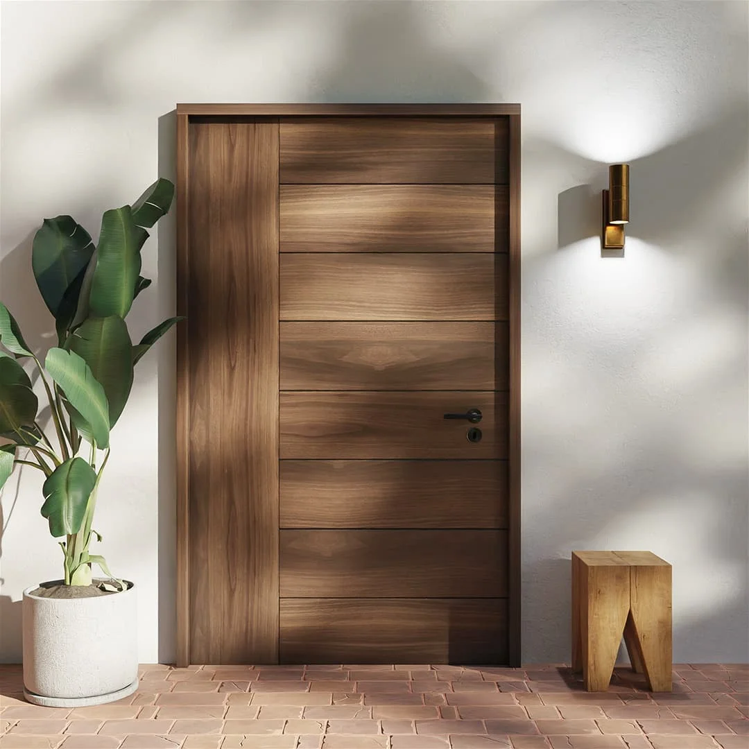 Hot wooden doors for houses interior door Teak solid wood main entrance oak wooden door customizable in China