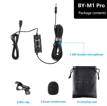 BOYA BY-M1 PRO II Professional Mic Not Battery with Real Time Monitoring Smartphone Camera Vlog Live Lavalier Lapel Microphone detail image