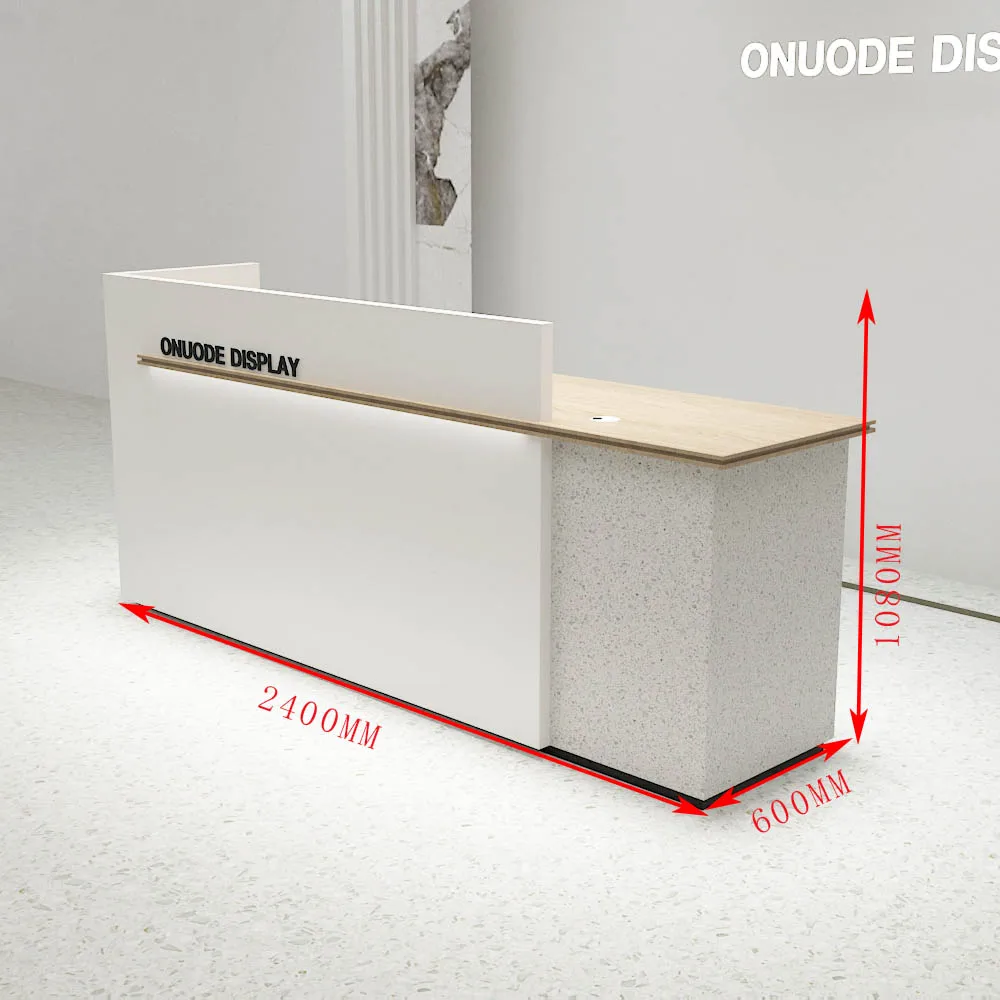 High-End Unique Design Front Office Desk for Beauty Salon Elegant Reception Showcases