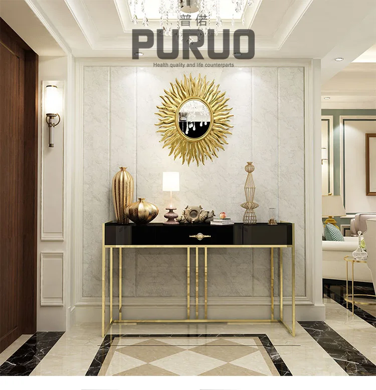 Modern Wooden Console Table Black or White Cabinet for Living Furniture