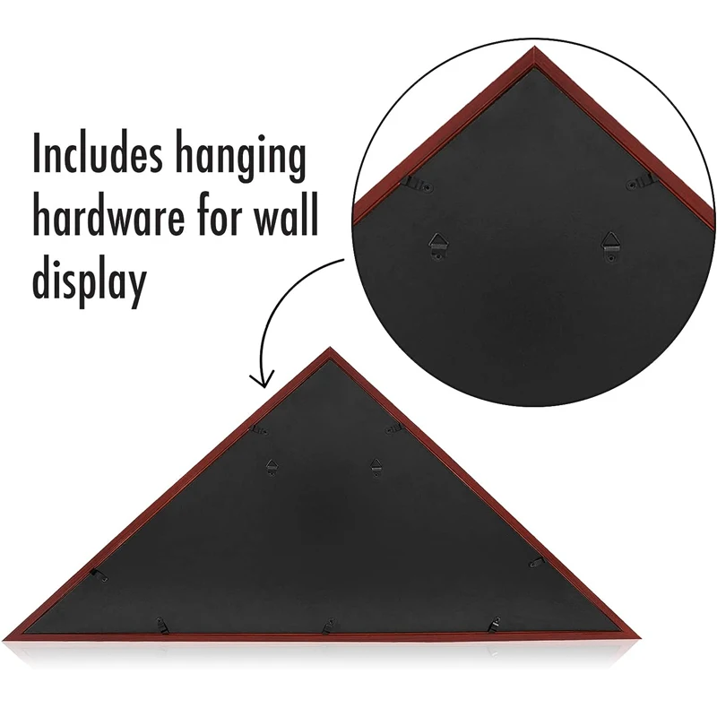Large Wooden Flag Box Display Case for Burial Flag Triangle Flag Holder with Wall Mount and Polished Plexiglass Front