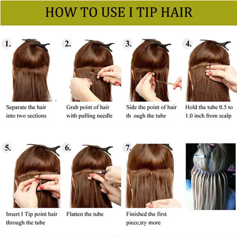 Natürliche Echthaar-Extensions, I-Tip, glatt, Remy, vorgebunden, 16-26 Zoll_voghion.com