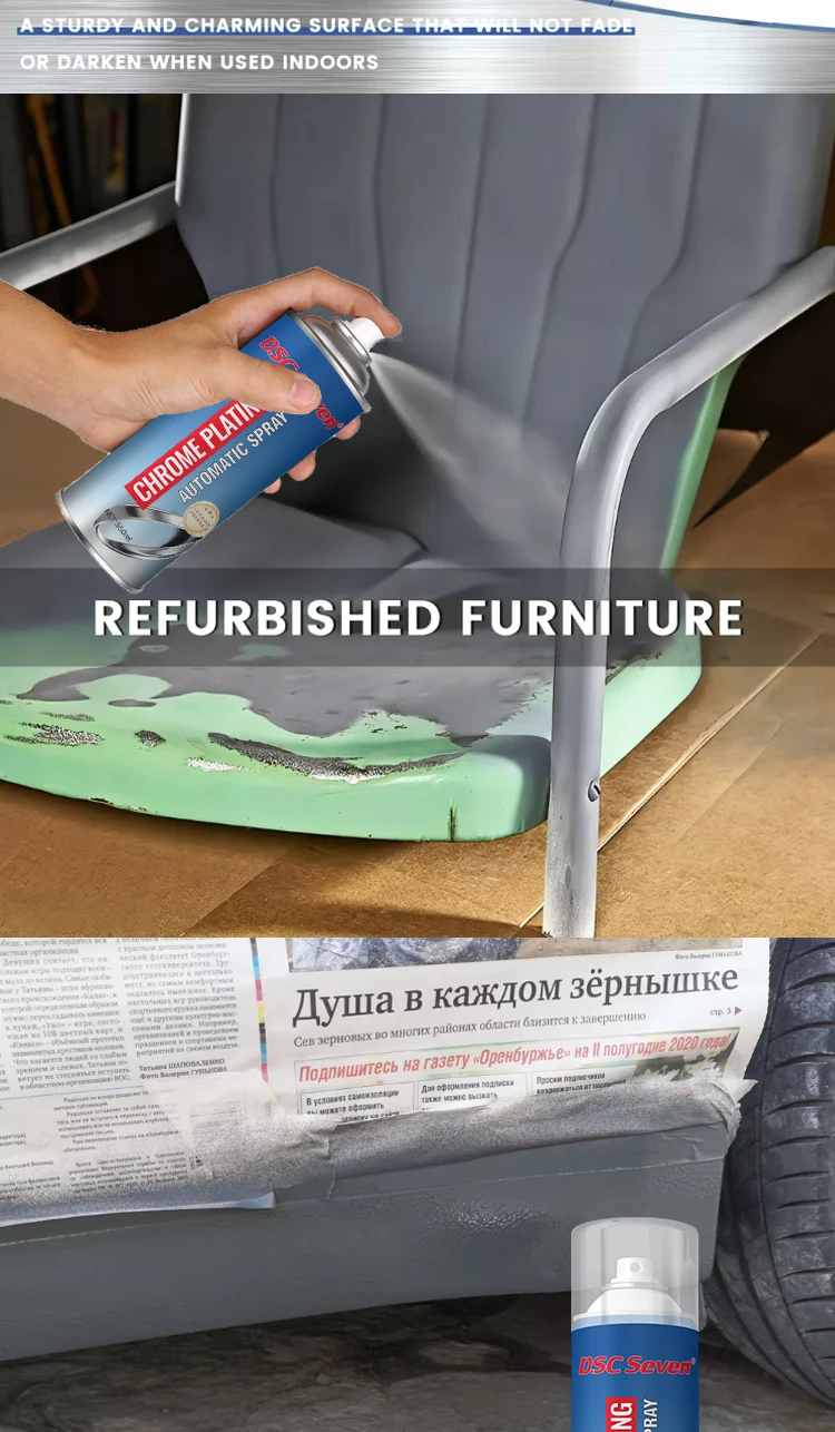 Heat Resistant Acrylic Chrome Spray Paint Liquid Coating for Engine and Metal Components