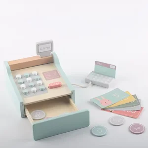Wholesale Pretend Play Toys Sets Early Educational Mini Supermarket Wooden Supermarket Shopping Cash Register Toy for Children
