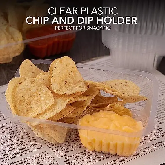 Clear Plastic Nacho Containers For Chip And Dip Clear Snack Trays For