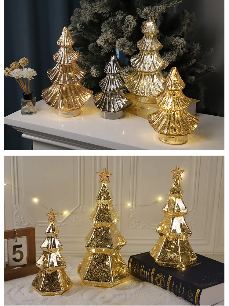 decorating ideas blown led lit glass flat christmas tree light for tabletop mantel decoration factory