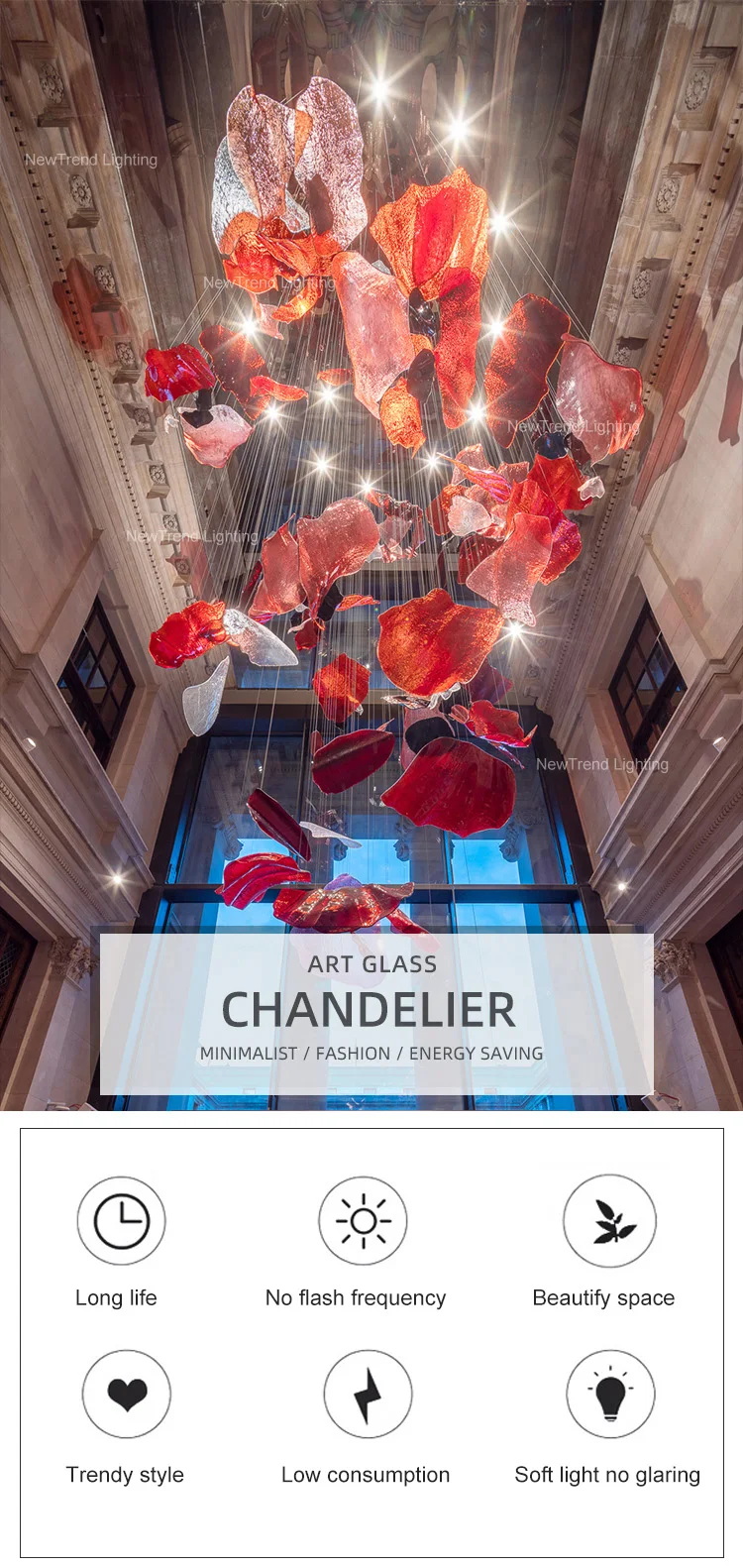 cpl 319 indoor decoration bespoke chandelier villa hall hotel lobby staircase glass led pendant light  -0