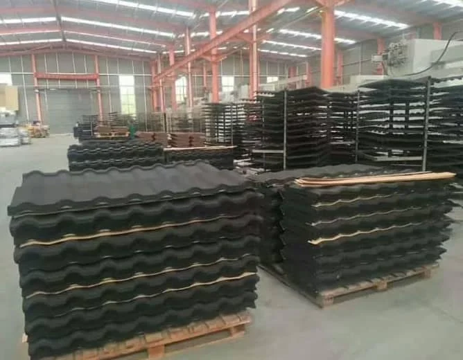 stone coated metal roofing tiles price uganda stone chip coated metal roof tile stone coated metal roof tiles factory