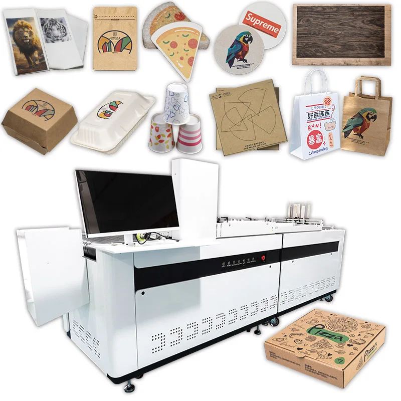 Chi Cai Fully Automatic Inkjet Printer Machine Single Pass Carton Printer Napkin Gift Box Kraft Paper Paper Bag Printing Machine