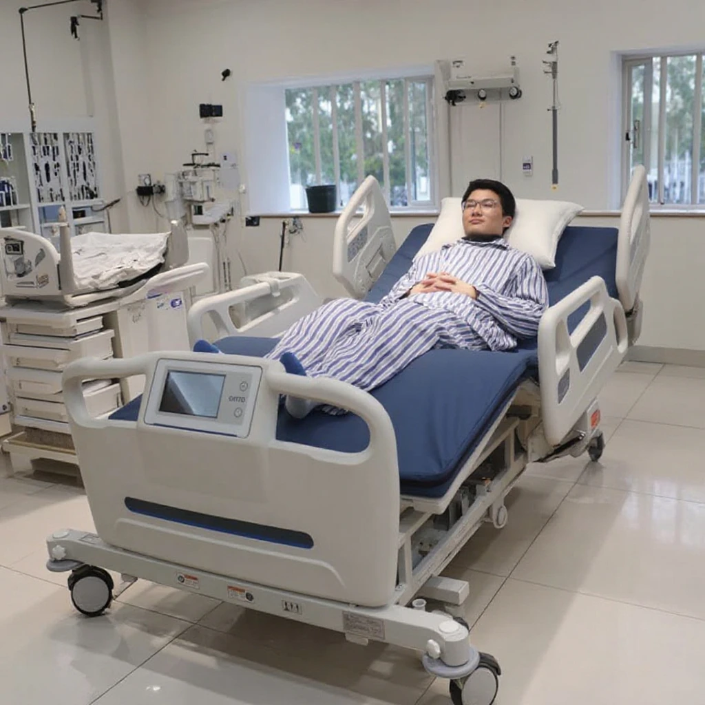 VU Smart Digital Electric ICU Bed Medical Nursing Durable Hospitals Bed Anti-Bedsore Features Stretcher Bed Head Unit Included