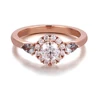 Anillo de oro macizo de 14 quilates con diamante de laboratorio