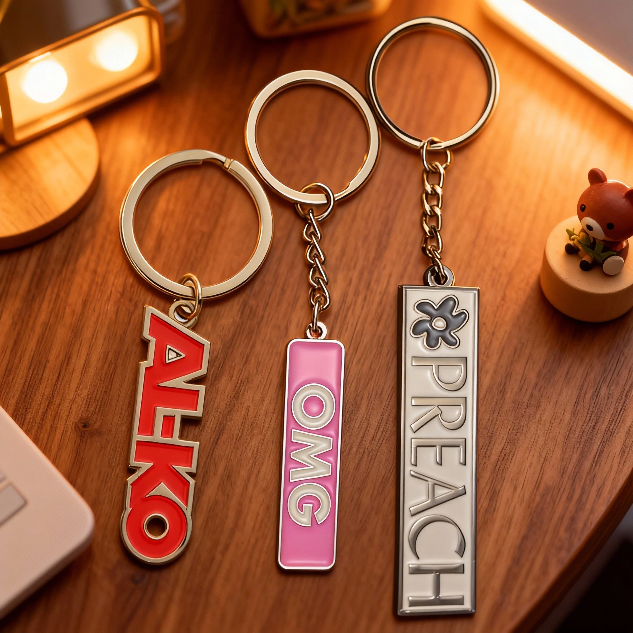 Custom Zinc Alloy Enamel Metal Keychain with Logo