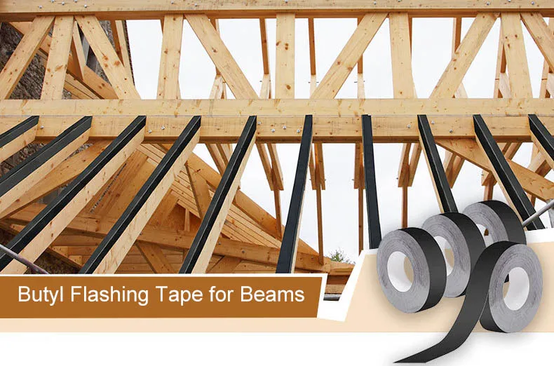 TAPEBEAR Joist Tape 4" X 50', Deck Flashing Butyl Sealant For Decking, Waterproof Anti-Corrosion Weather Resistant For Wood Decks Beams Rim, Roof, 4 Rolls