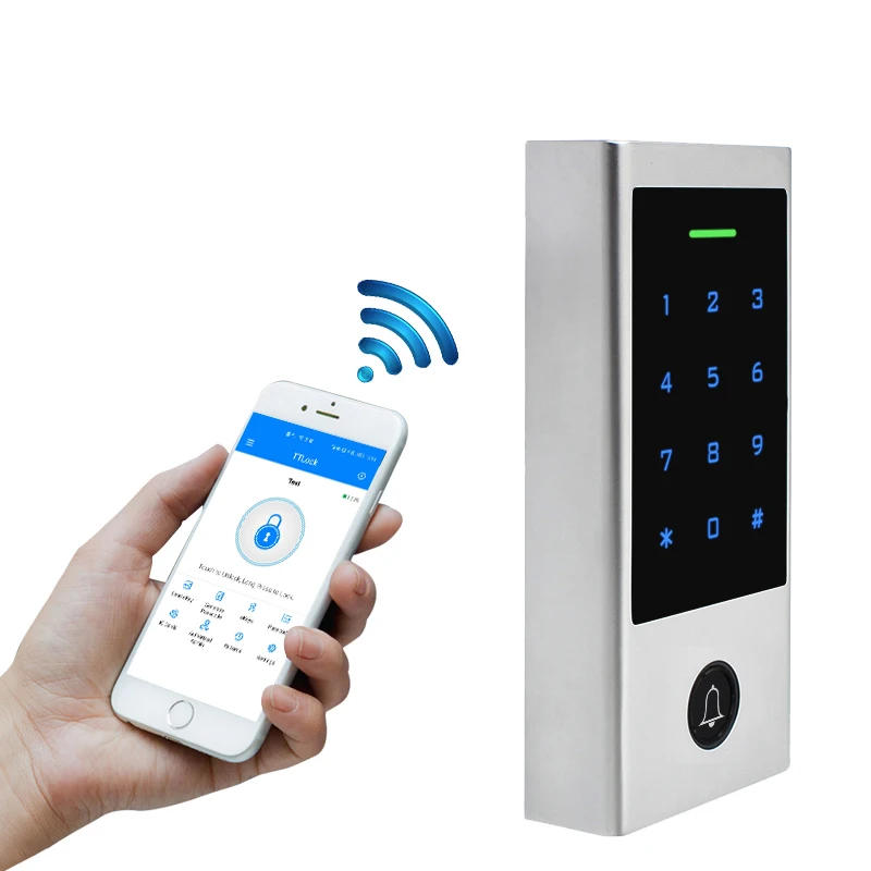 TTLock Mobile APP Metal Touch Panel Access Control Compatible With Mifare Cards Compatible