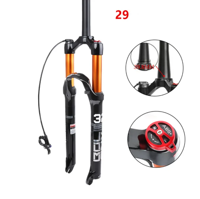 Bolany MTB Air Suspension Bike Fork Bicycle Front Fork With  Rebound Adjustment Lock Straight Tapered Mountain Fork