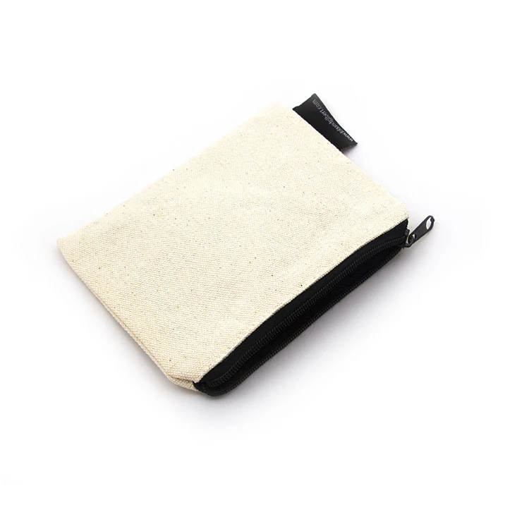 Pure Cotton Canvas Sublimation Coin Purse With Black Zipper Natural Light  Ivory Color, Unisex Casual Wallet From Addisonpong, $96.35 | DHgate.Com