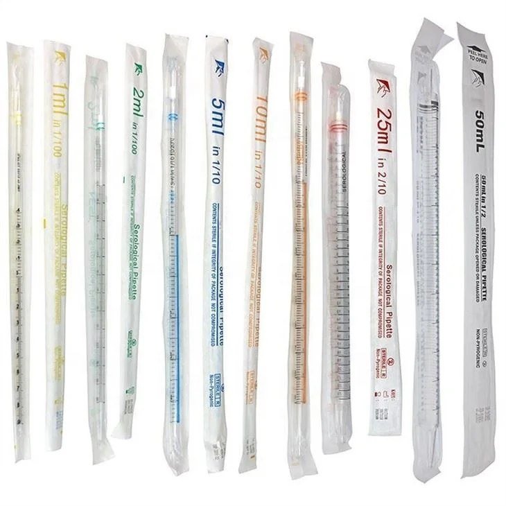 Medical Lab Disposable 1ml 2ml 5ml 10ml Plastic Sterile Serological Pipette