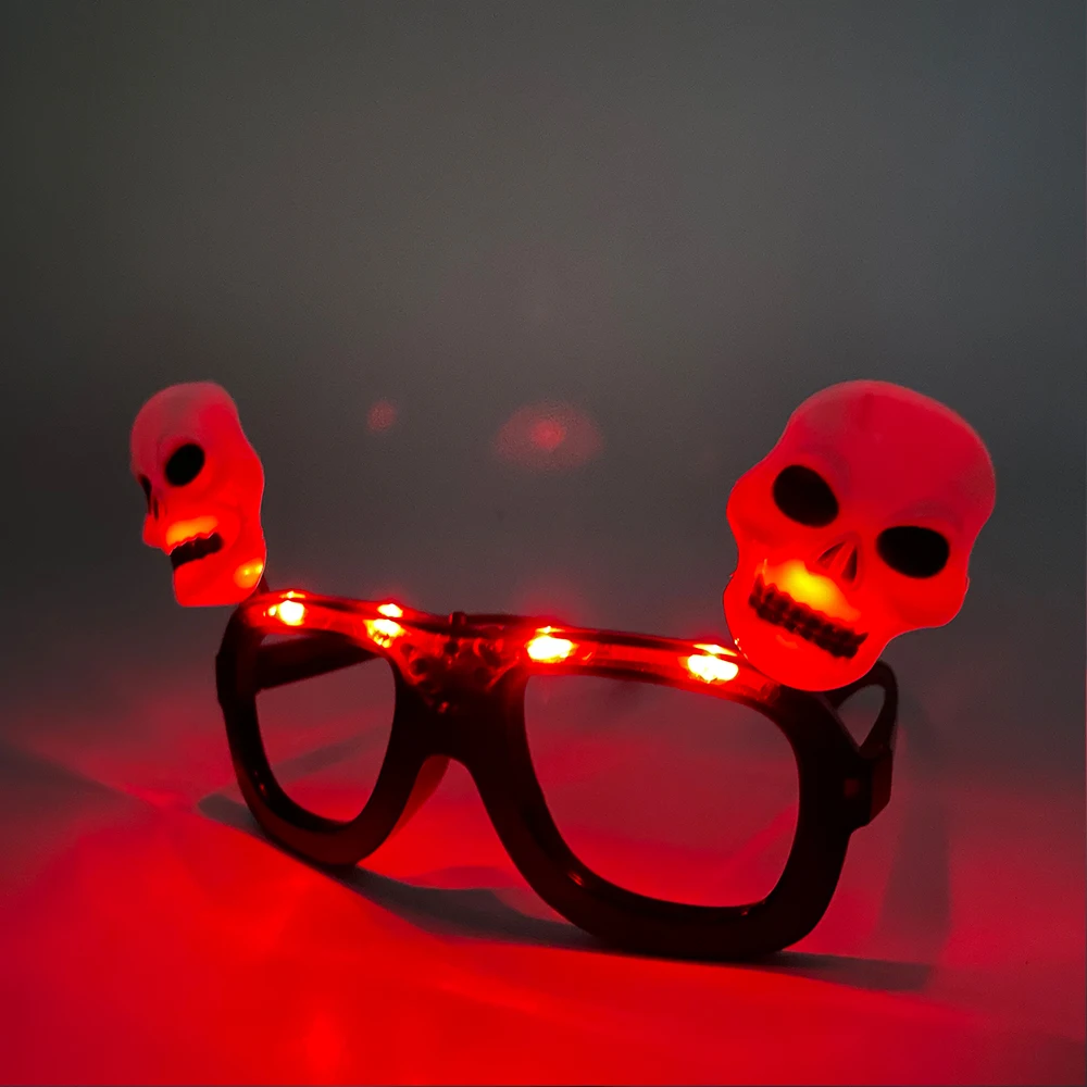 Сувениры для Хэллоуина, вечеринки, светодиодные очки с черепом