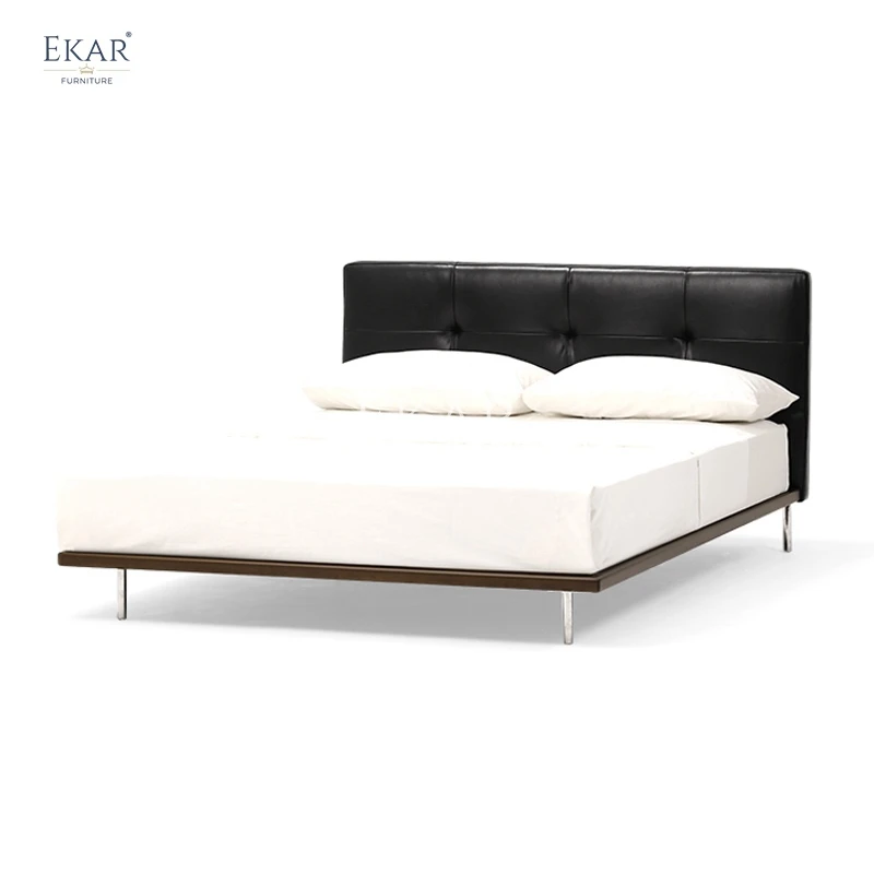 product new design ekar leather back bedroom queen bed-65