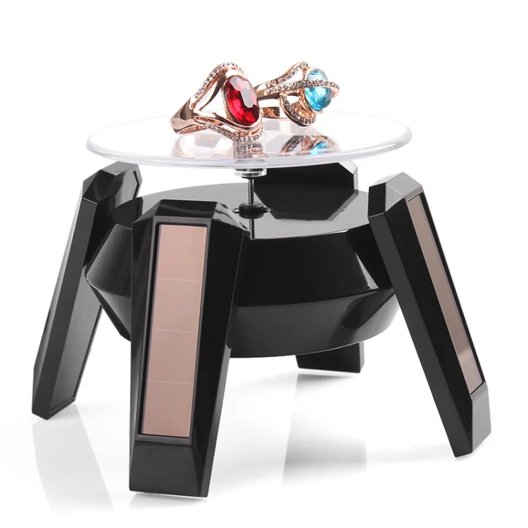 Solar Power 360 Degree Rotating Product Display Stands Jewelry Display Stand Acrylic Display Stand