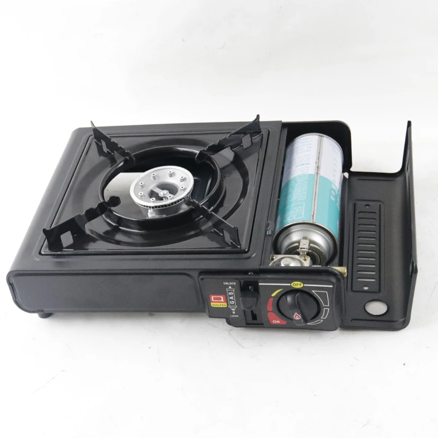 Support Customization Butane Portable Camping Gas Stove for Hiking Manually Operated Metallic Outdoor Portable Burner