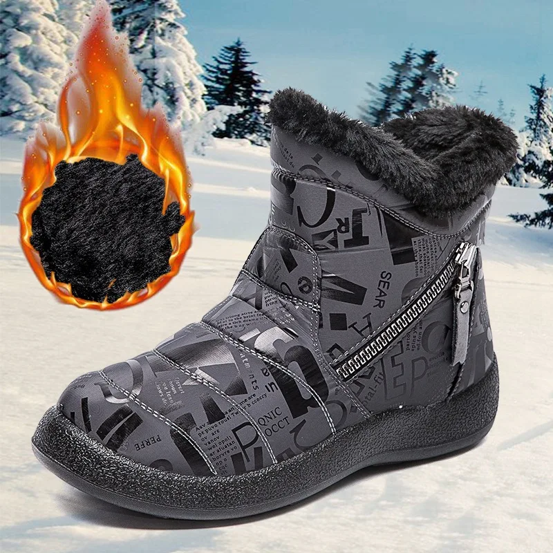 Wholesale Winter Warm Fur Lined Ankle Boots Waterproof Anti  display picture 1