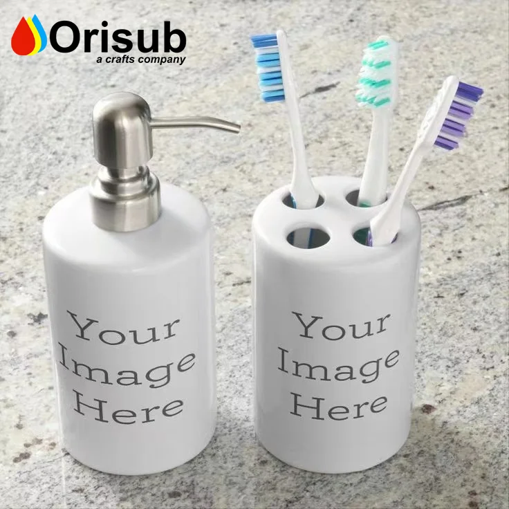 Blank Sublimation Soap Dispensers And Toothbrush Holder For Christmas