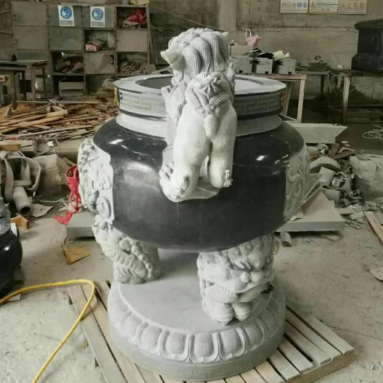 中国仏教寺院卸売 天然花崗岩製 大型龍香炉 香炉と香炉台 KOURO XIANG