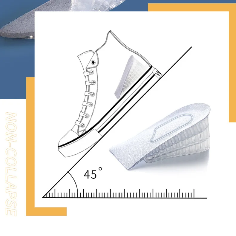 Silicone Height Increasing Insoles Invisible Half Shoe Pads