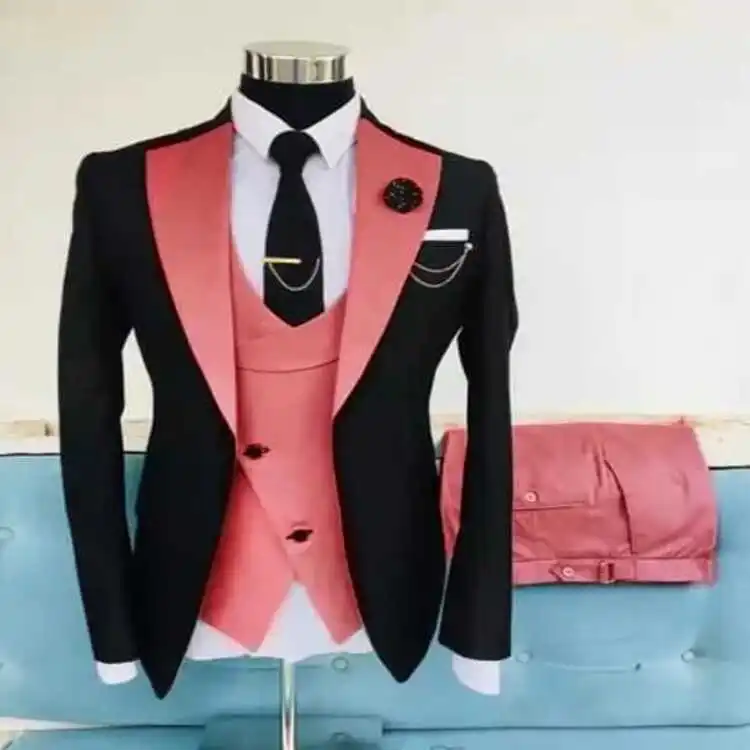 New Grooming Tuxedo Male Suit Boutique Elegant Gentleman Men Clothing 3 Piece Set Luxury aperçu 7