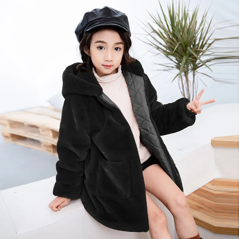 Cute Children Winter Faux Fur Coat Boys Girls Unisex Kids Jacket Warm