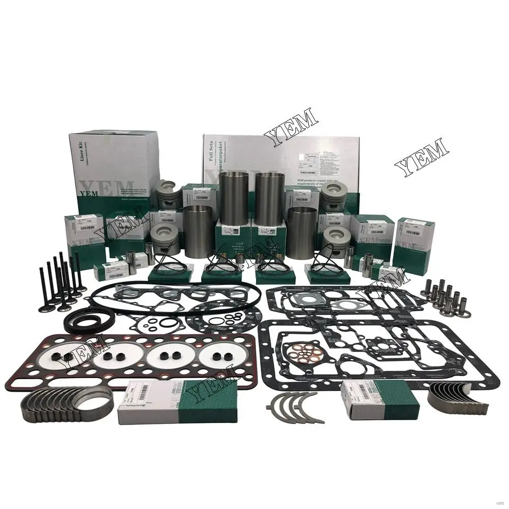 V1902 Overhaul Rebuild Kit With Piston Rings Liner Bearing Valves Head Gasket Set for Kubota