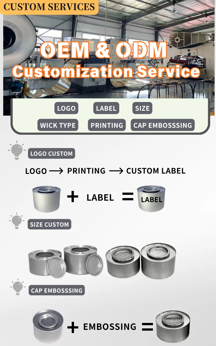 Airtight Empty Tinplate Cans Custom Logo Gel Alcohol Fuel Tins for Chafing Dish Food Warming OEM Wholesale